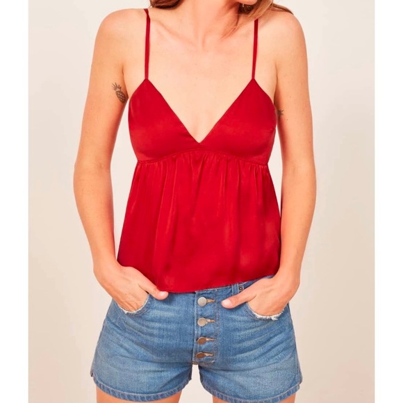 Reformation Tops - [Reformation] Perla Top in Lipstick Red